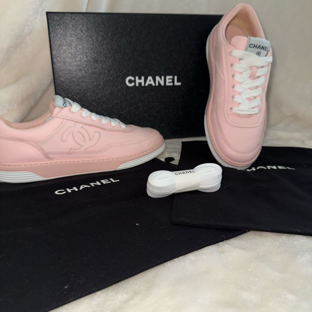 EUC Chanel Pink Sneakers with White Accents *best offer willing to negotiate*